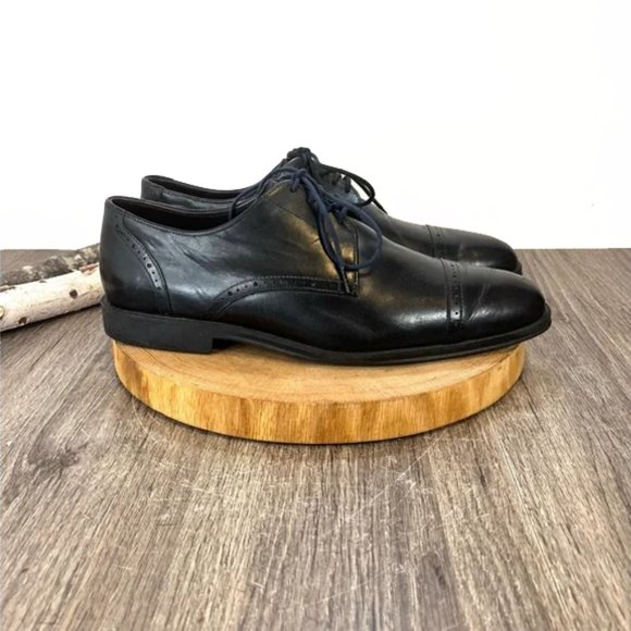 *AE by Allen Edmonds | Back Bay Leather Captoe Oxfords in Black Size 10D